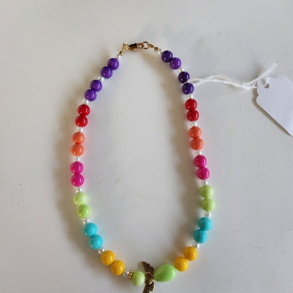 Hand Crafted Necklace and Pierced Drop Earrings Angel Wings Pearls Pink Beads - Picture 7 of 9